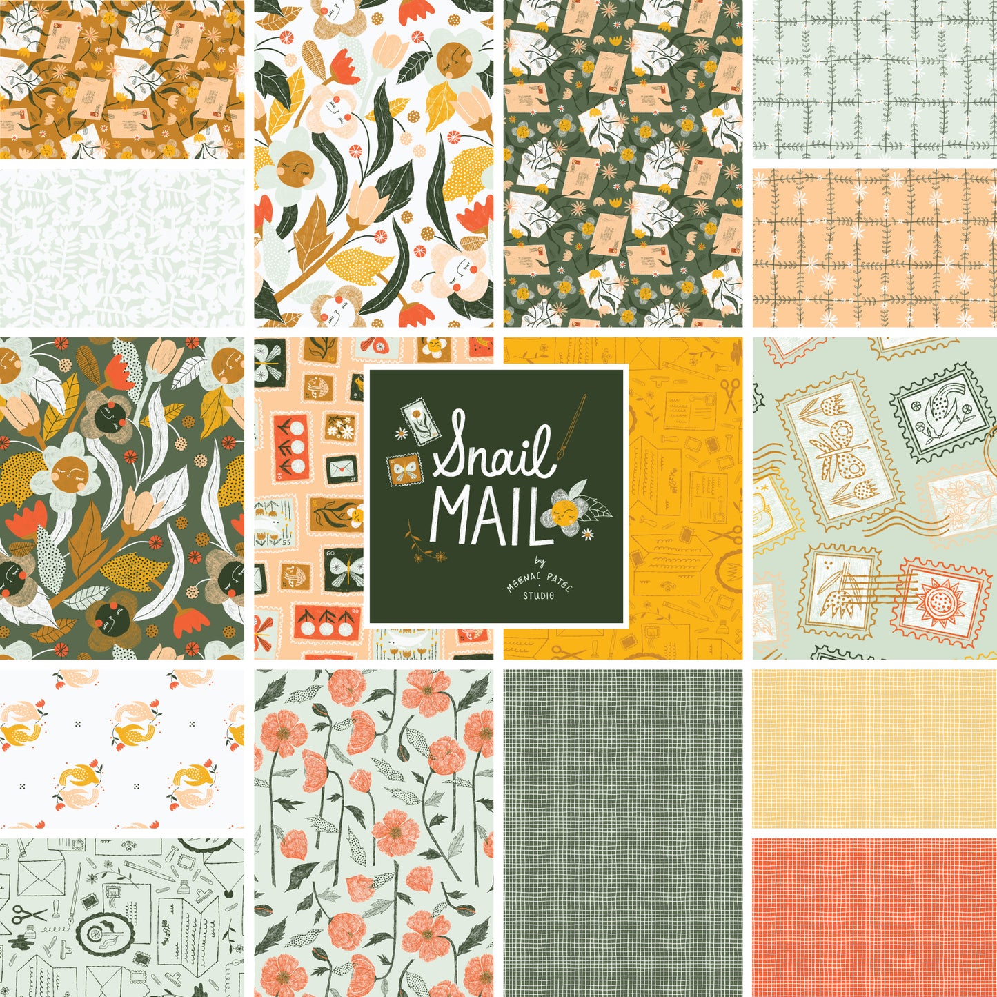 Snail Mail - Charm Pack (5" squares)