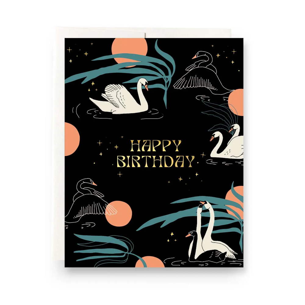 Swans Birthday Card