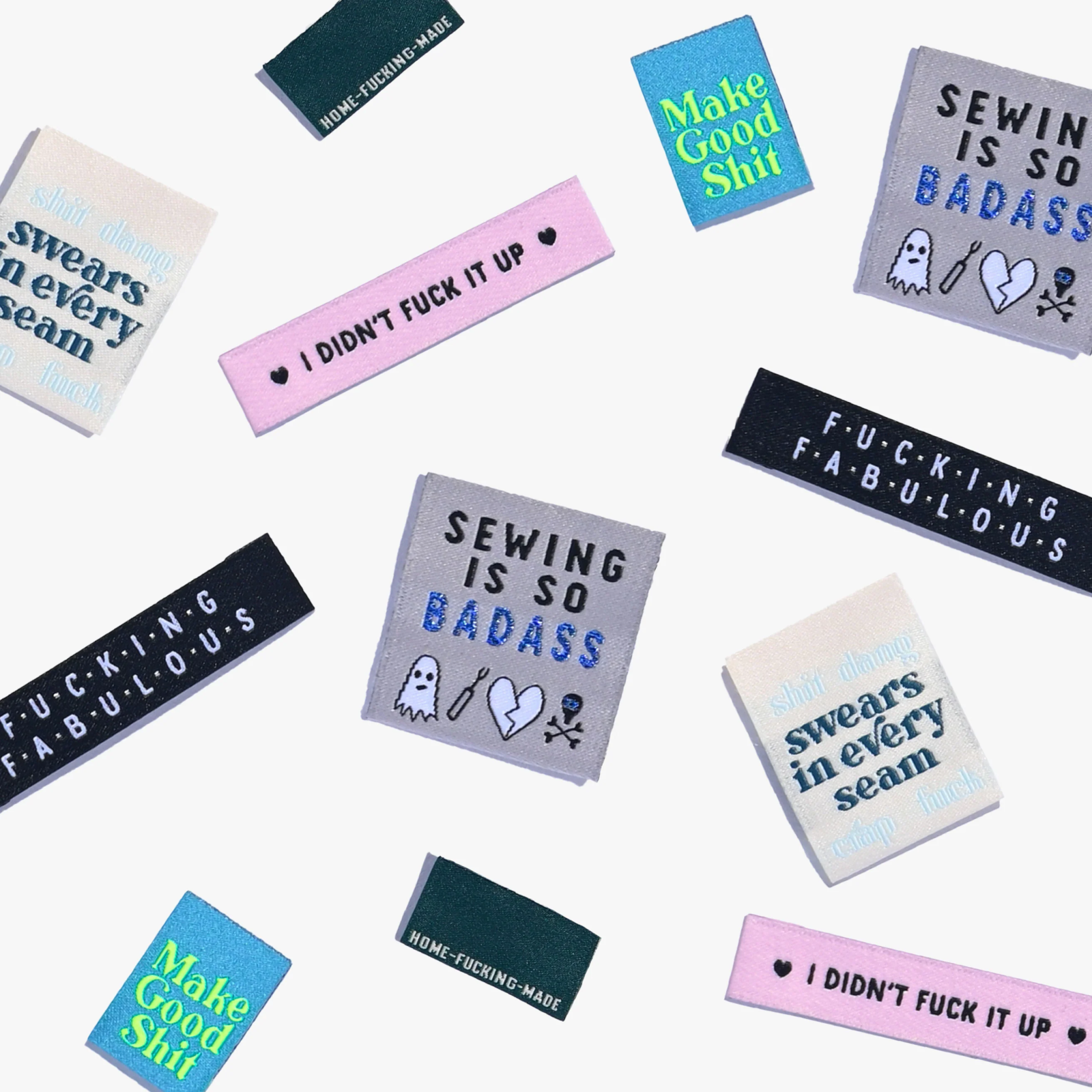 'The Sweary Sewist' Woven Labels Multipack (6 pack)