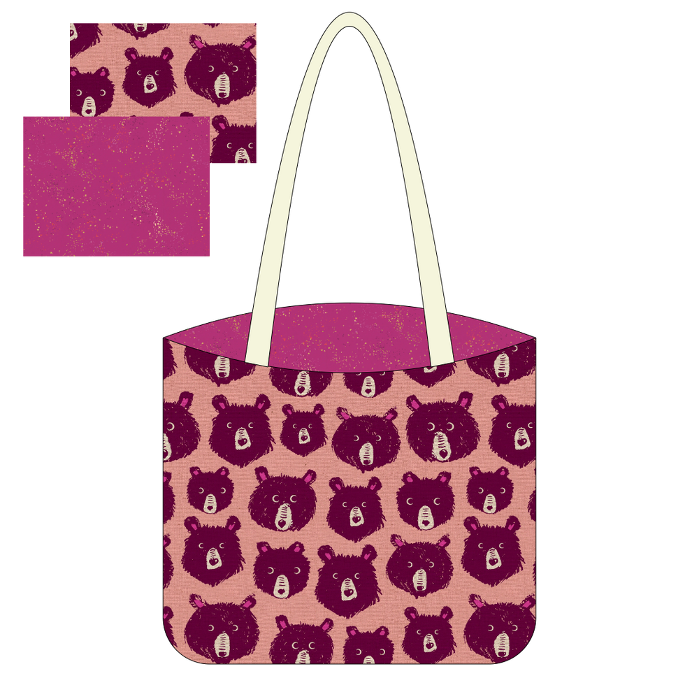 Canvas Tote Kit - Teddy and the Bears Peach + Speckled Berry