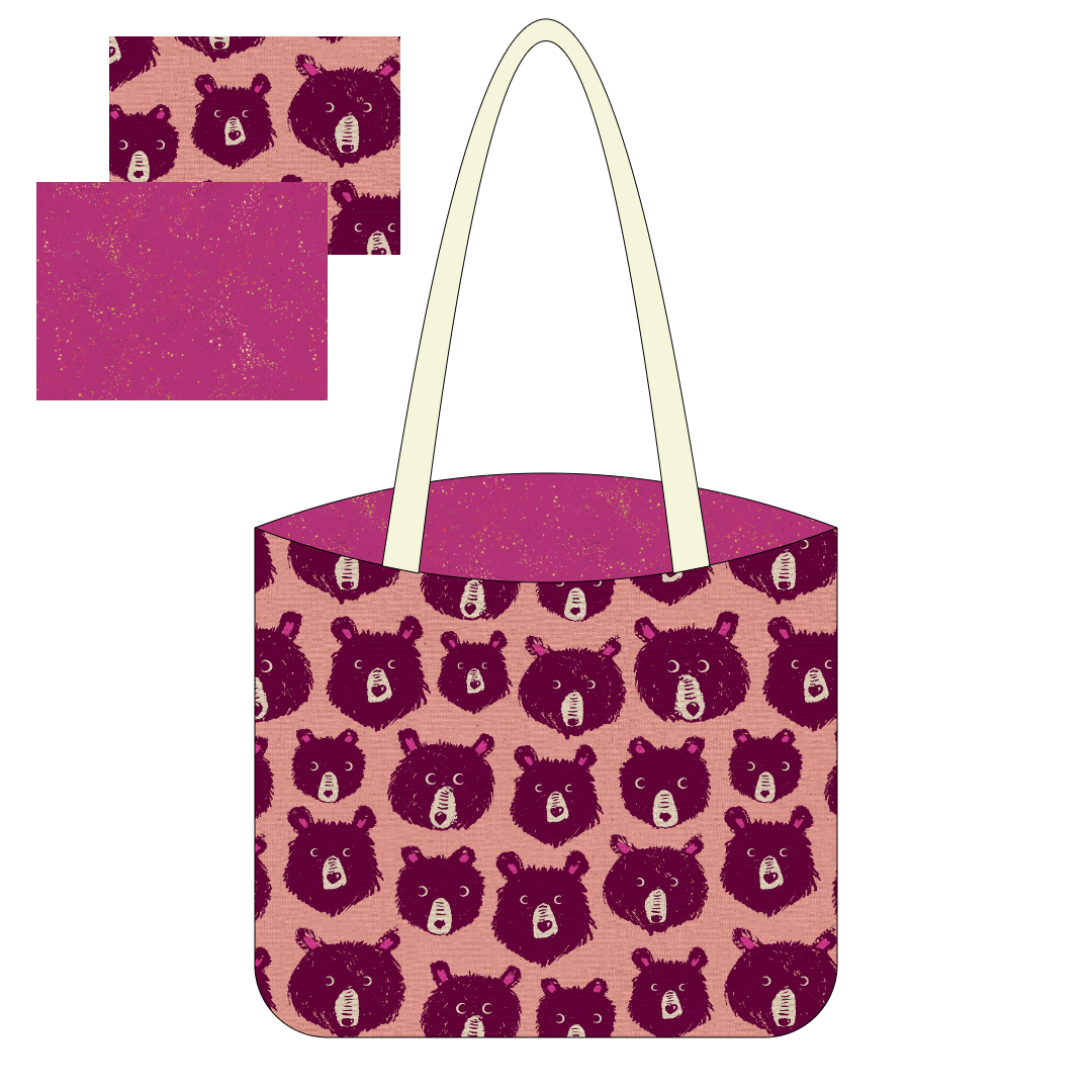 Canvas Tote Kit - Teddy and the Bears Peach + Speckled Berry