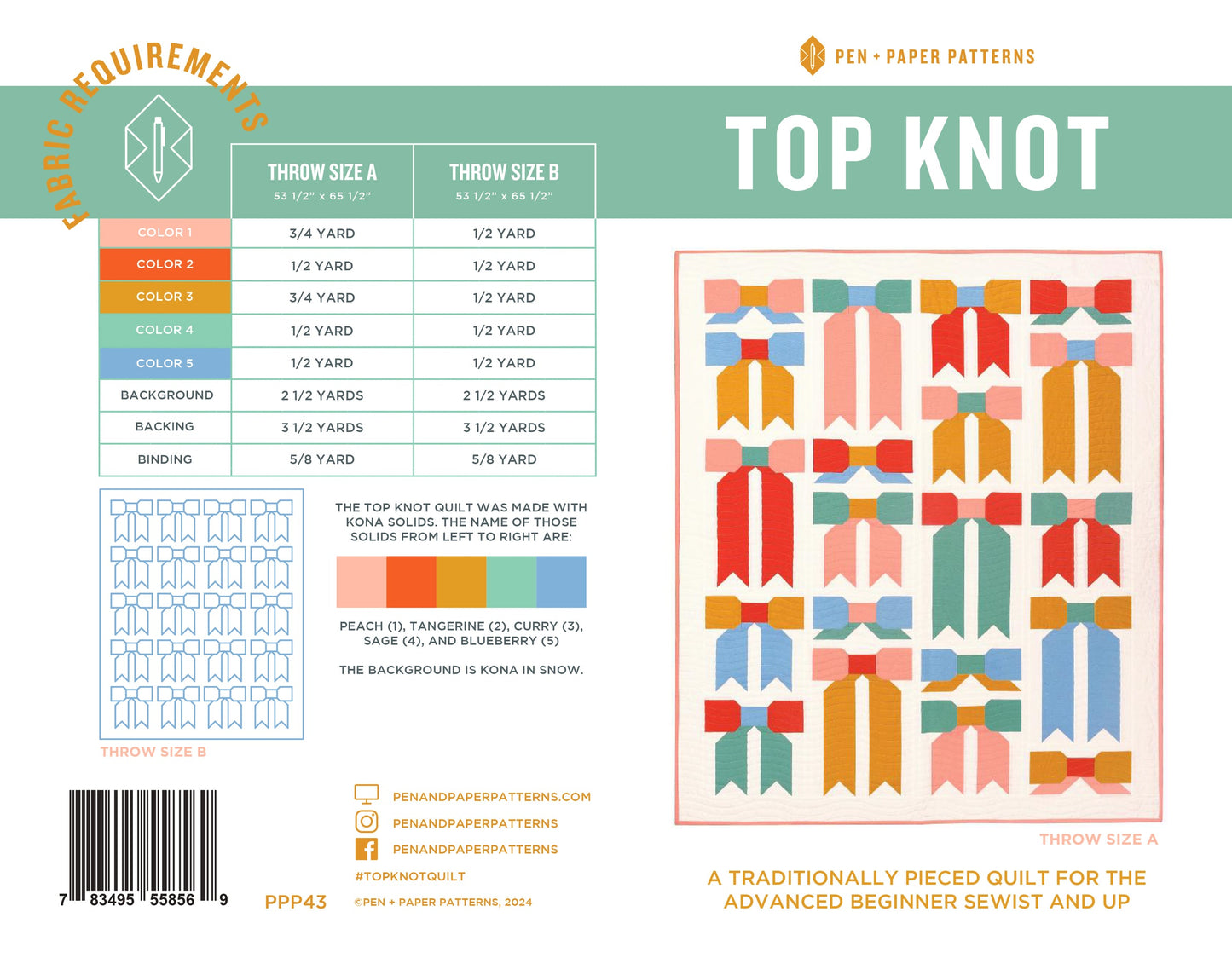 Top Knot Quilt Kit - New Speckled