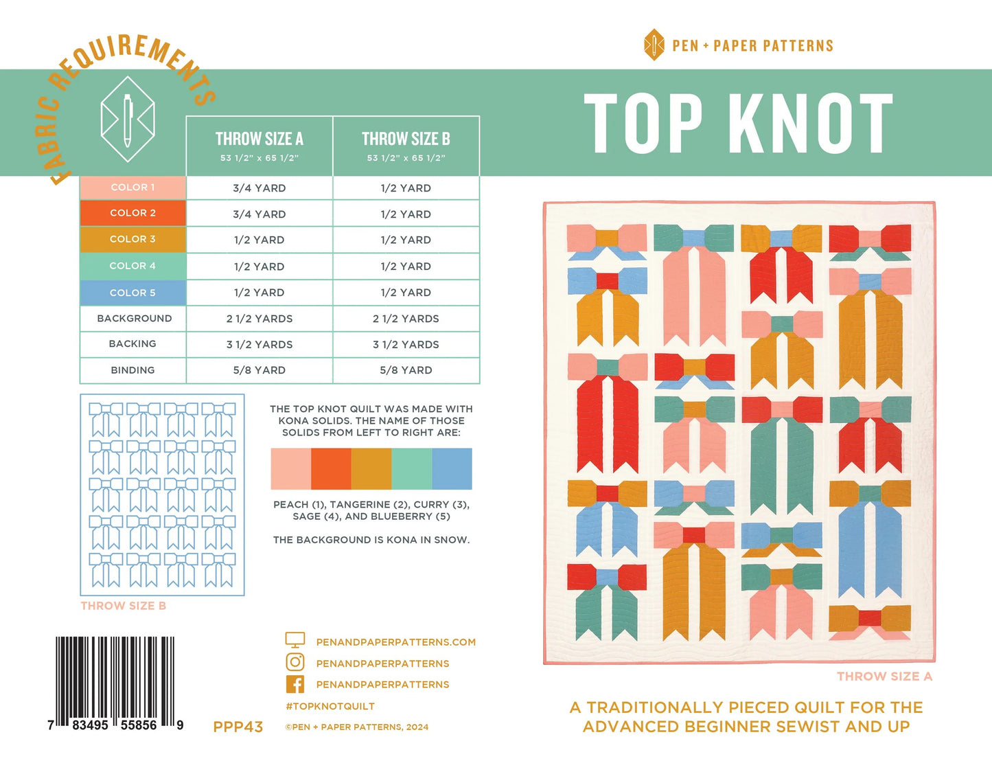 Top Knit Quilt Printed Pattern