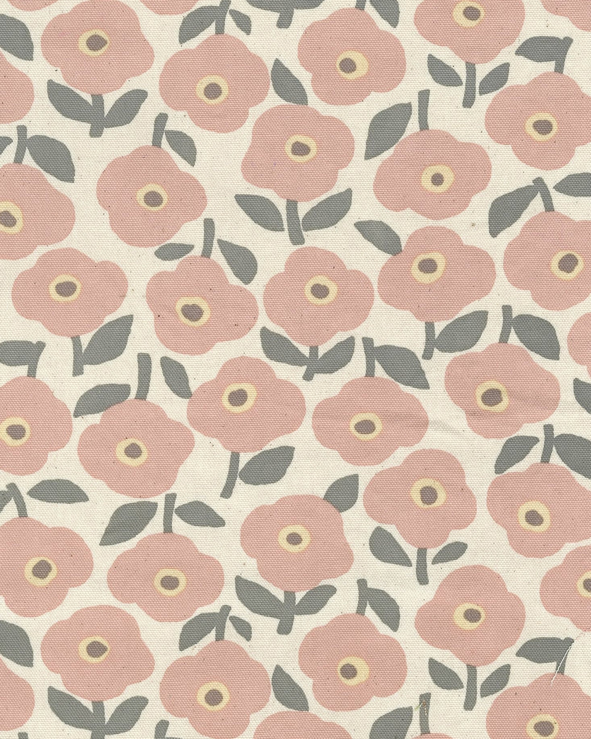 Linnea Cotton Canvas - Flowers Pink