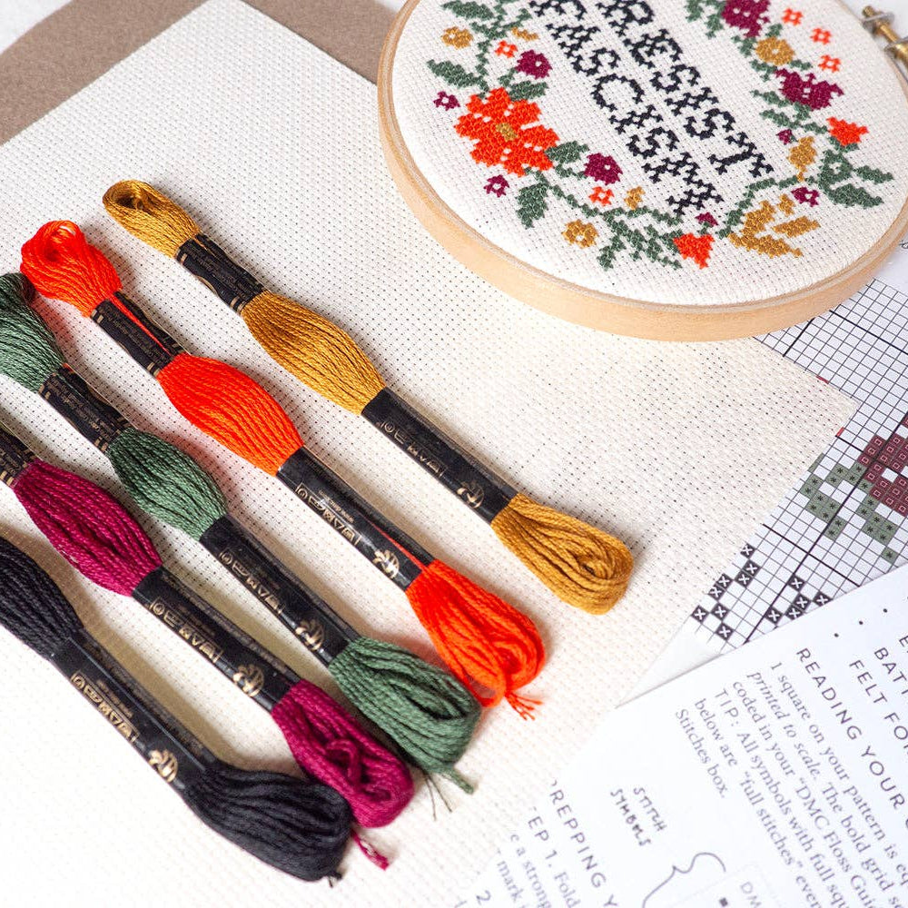 
                      
                        Resist Fascism Cross Stitch Kit
                      
                    