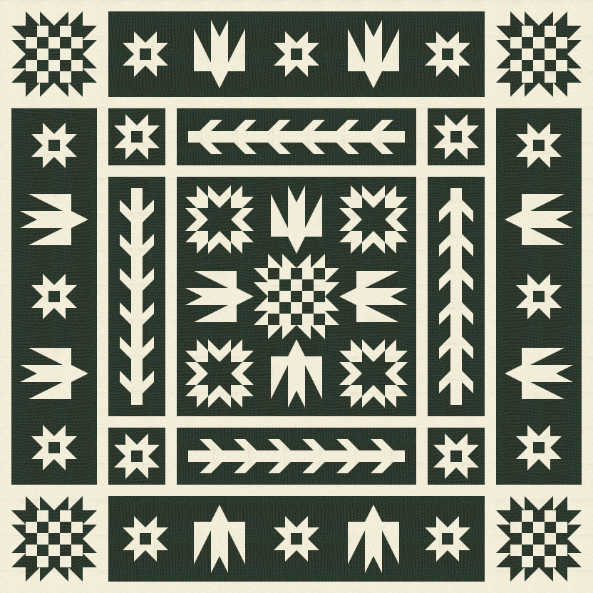 Artemis + Fowl Quilt Kit - 2 Tone Dark Green
