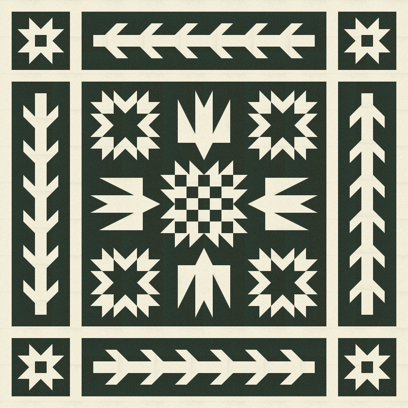 Artemis + Fowl Quilt Kit - 2 Tone Dark Green