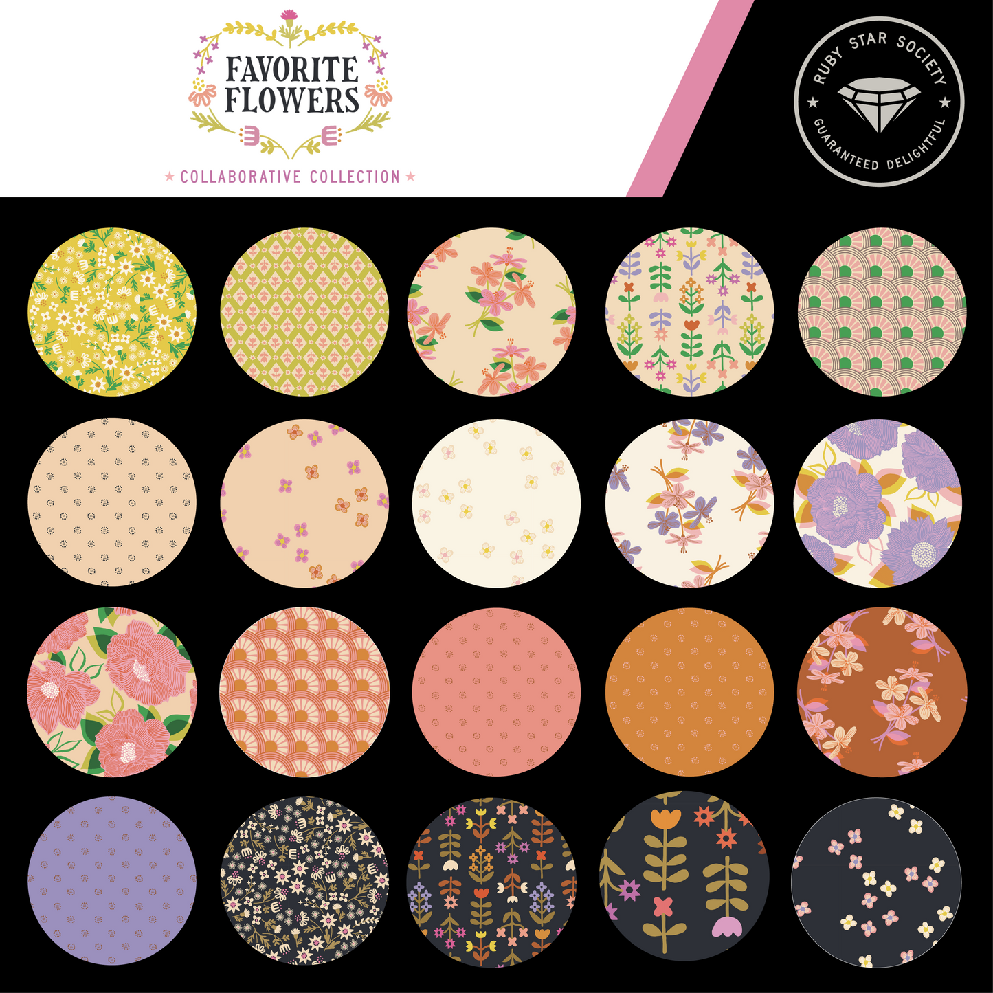 Favorite Flowers - Charm Pack (5" squares)