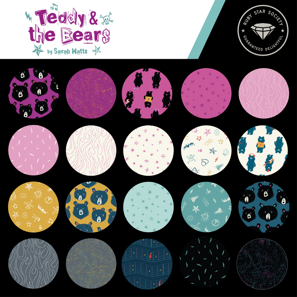 Teddy And The Bears - Full Fat Quarter Bundle - 25pcs