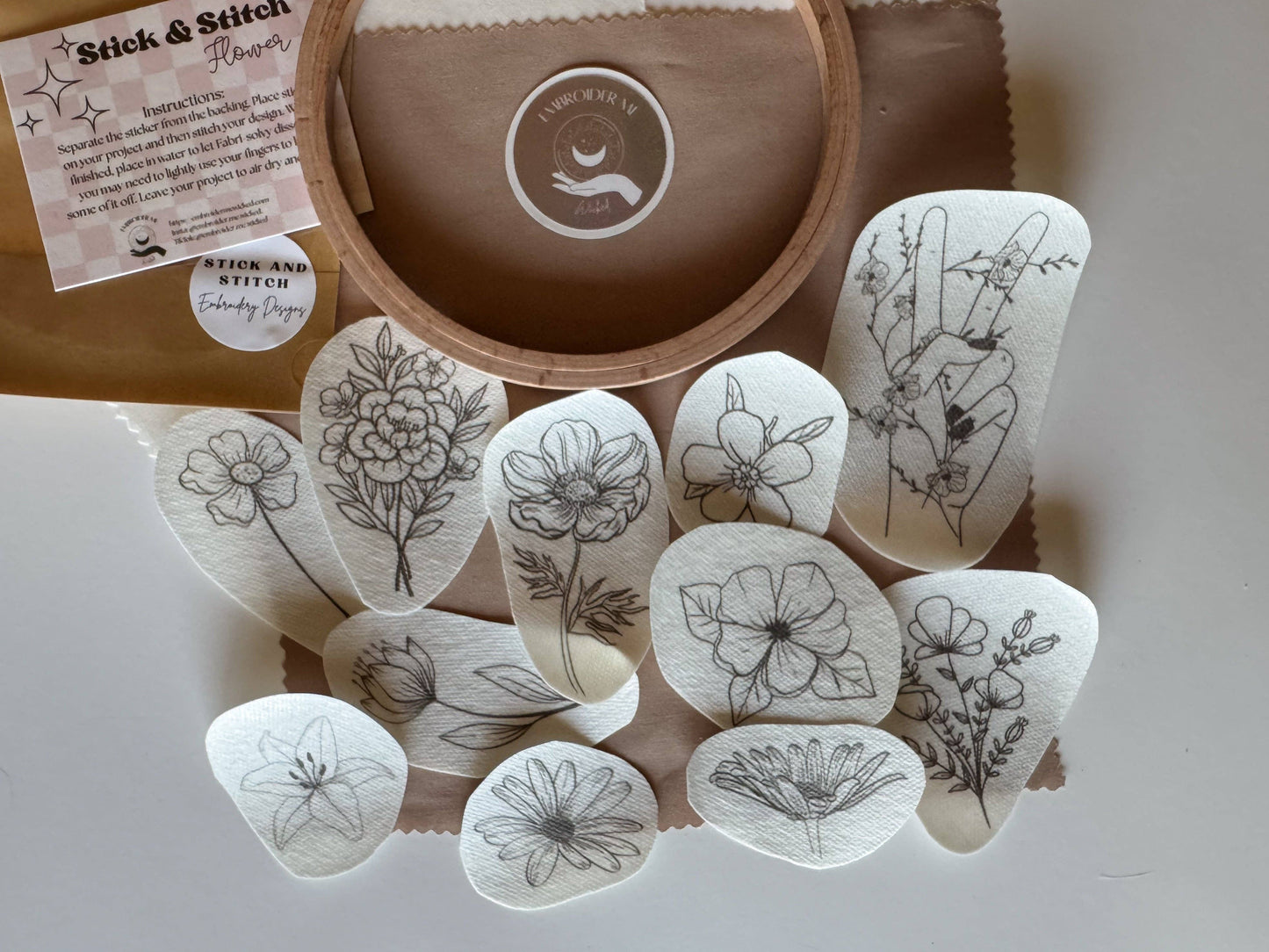 Flower Stick & Stitch Embroidery pack