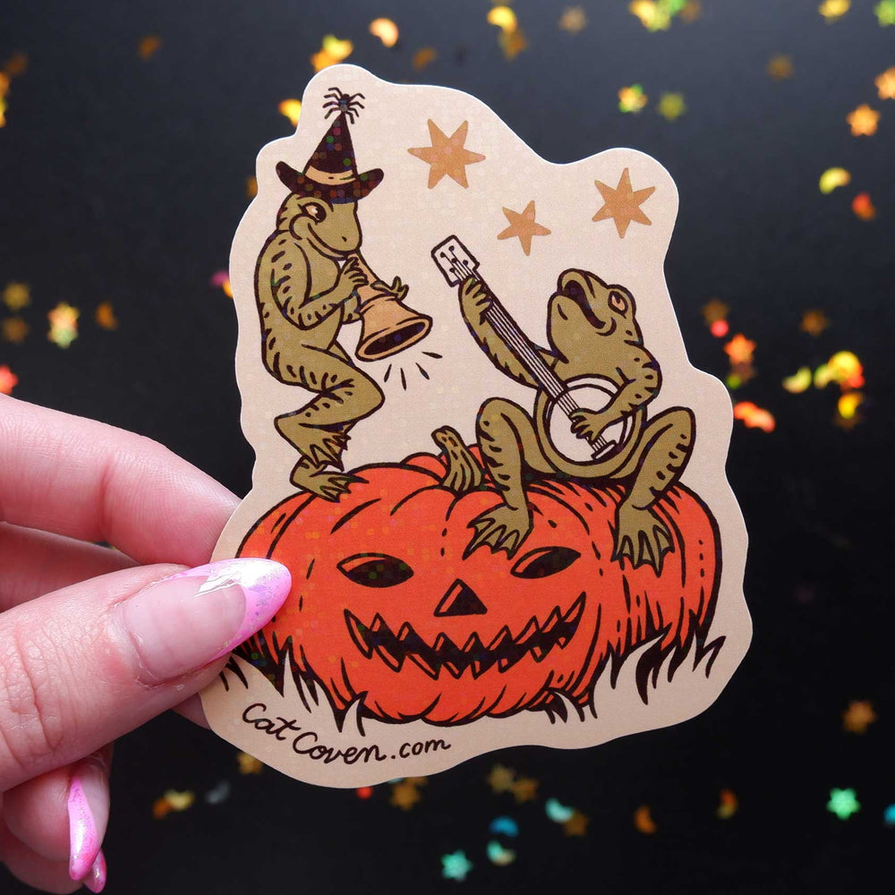 Halloween Frogs - Glitter Sticker