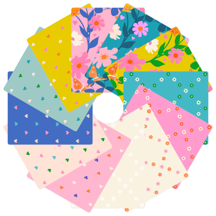 Best Day Ever - Floral Hearts - Fat Quarter Bundle (12pc)