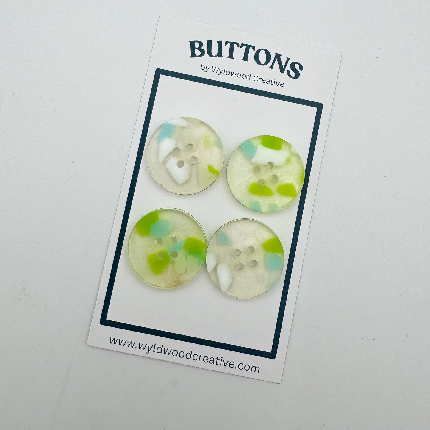 Speckled Buttons - Blue, Green, and White