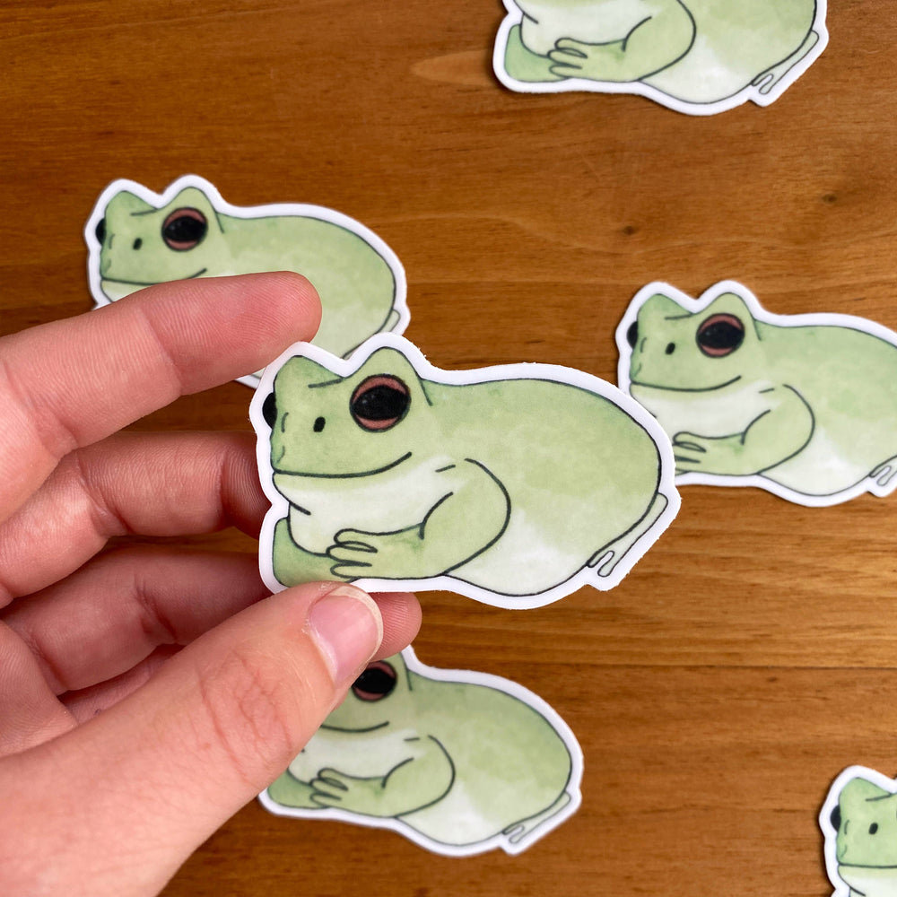 White’s Tree Frog Watercolor Sticker