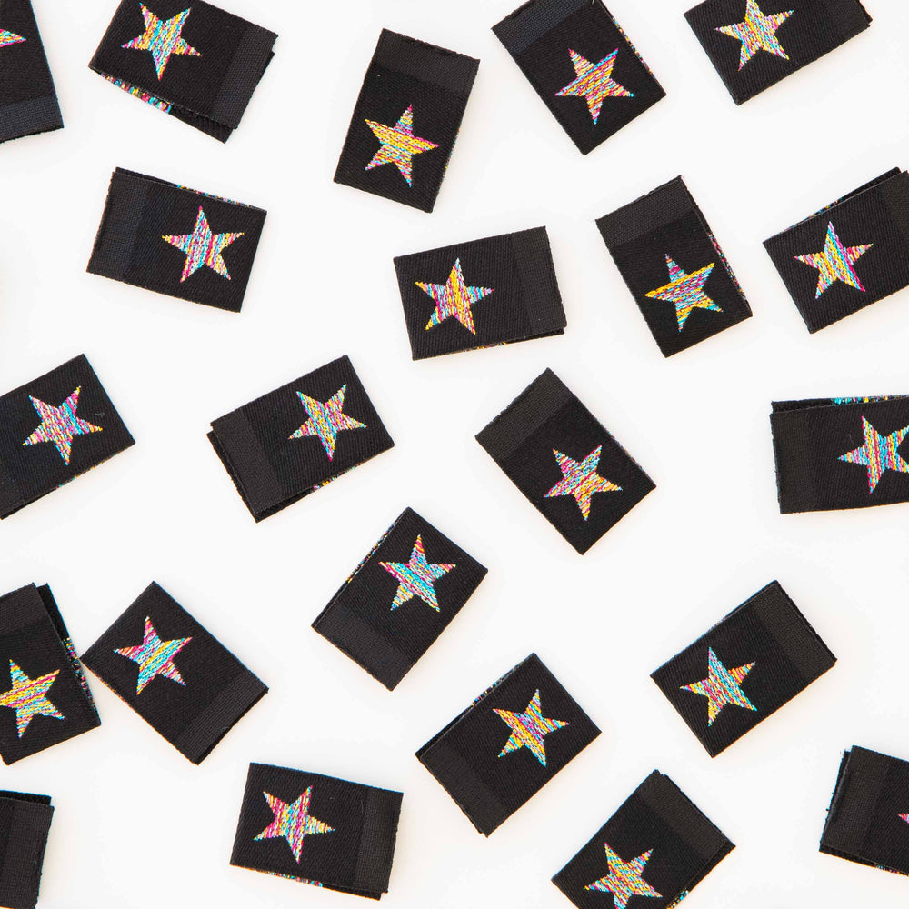 
                      
                        Metallic Rainbow Star Woven Sewing and Quilting Labels
                      
                    