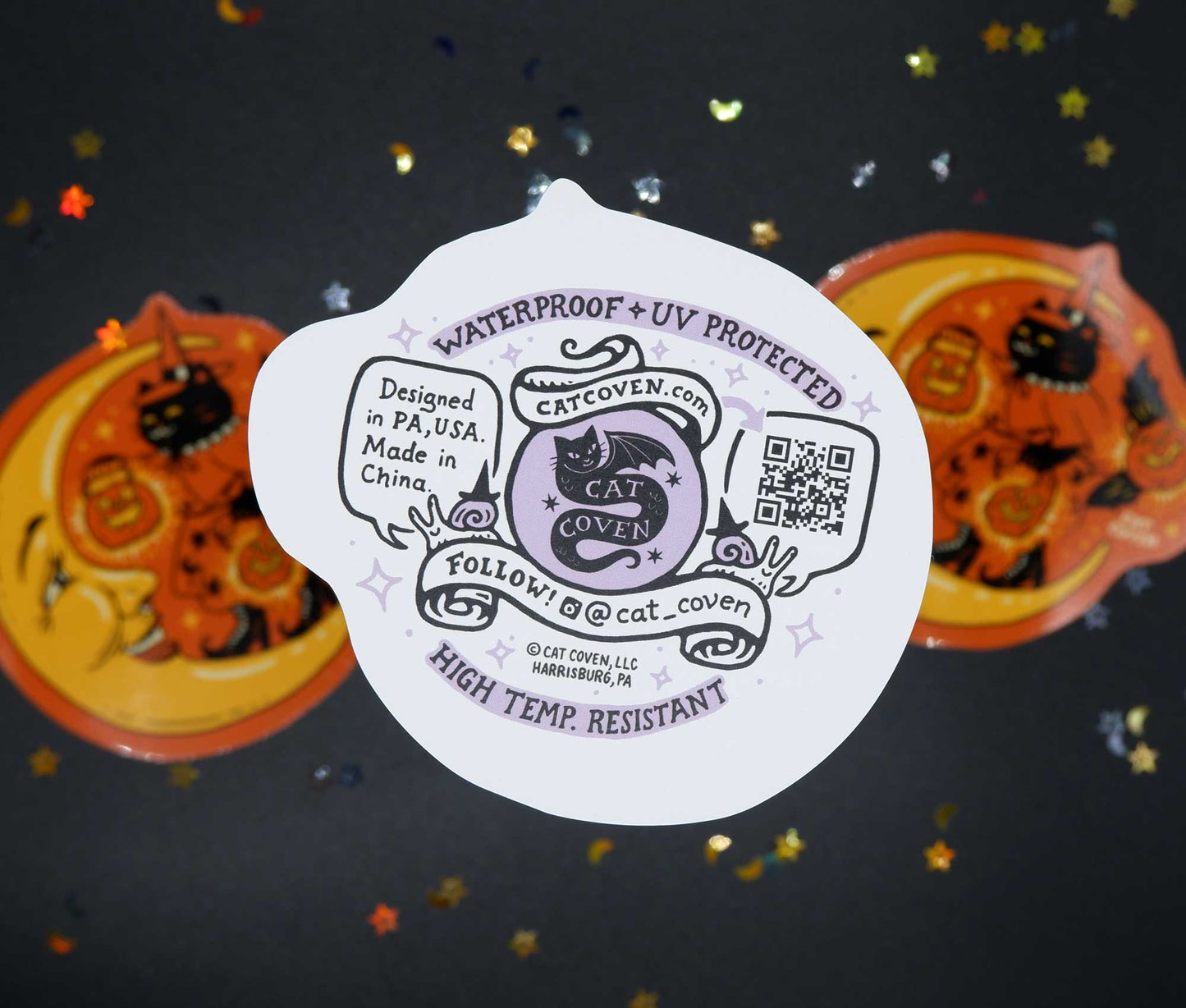 Cat Witch & Moon - Sticker