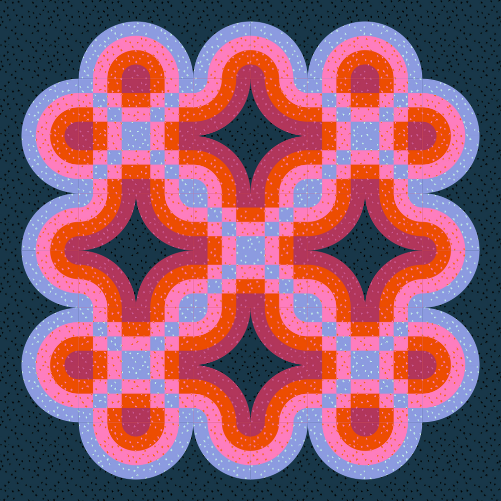 Cascade Bloom Quilt Kit - Starry - Throw Size