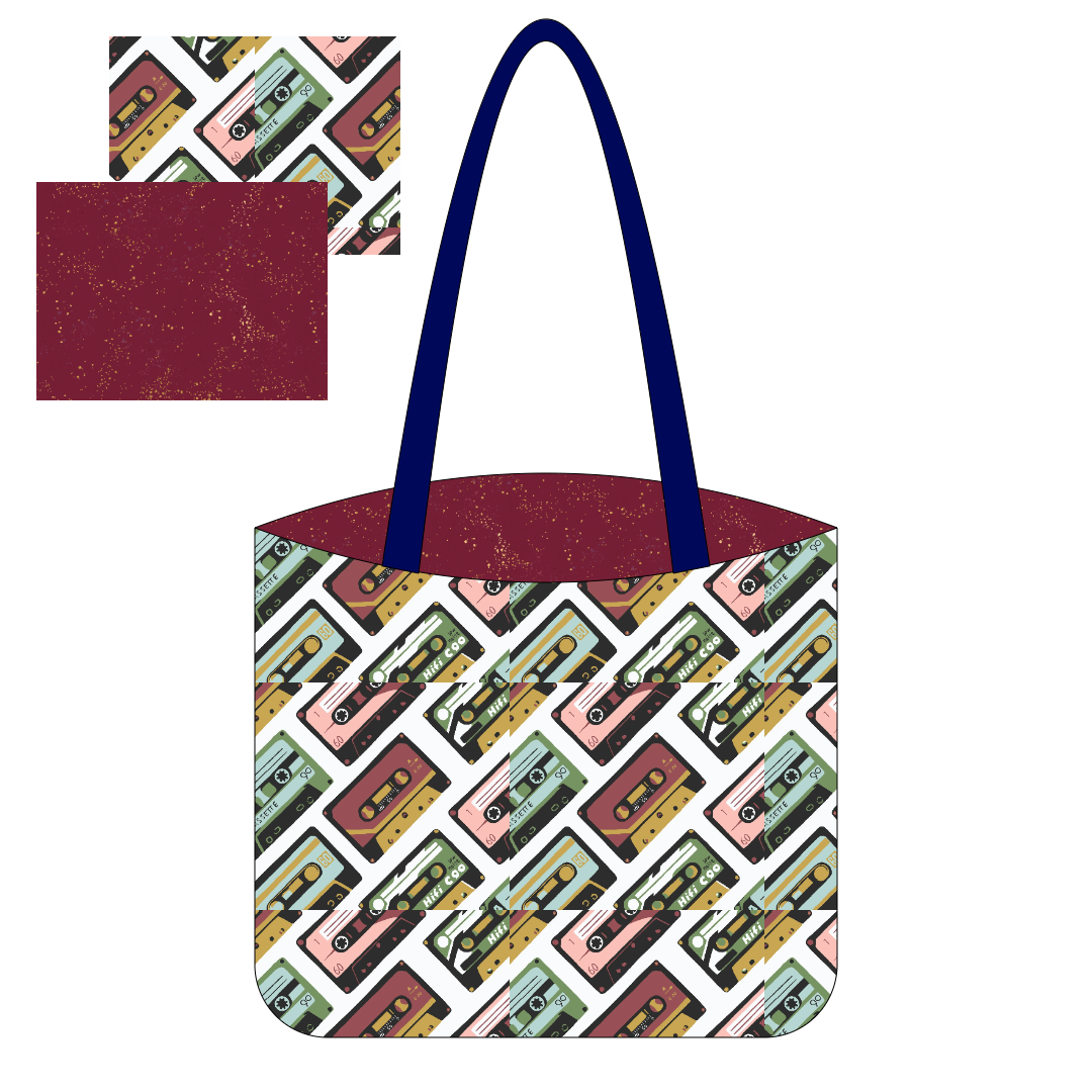 Cassettes + Wine Time Canvas Tote Kit