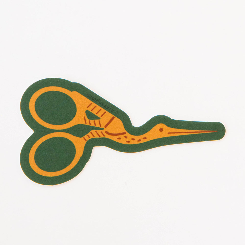 Stork Embroidery Scissor Sticker