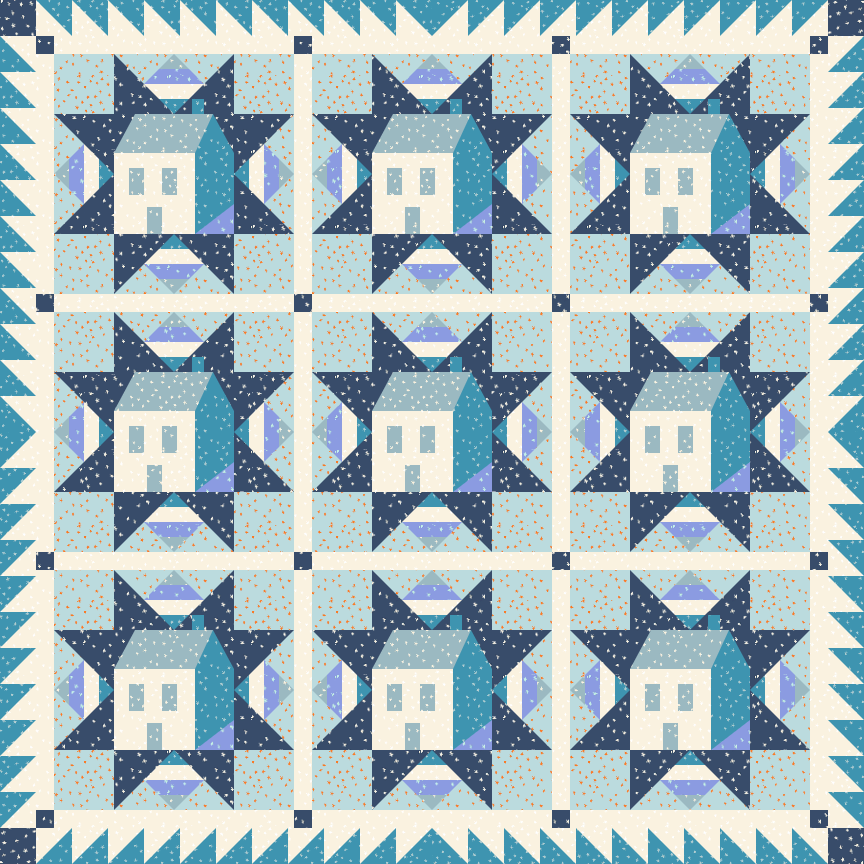 Cottagecore Quilt Kit -  Starry Blues