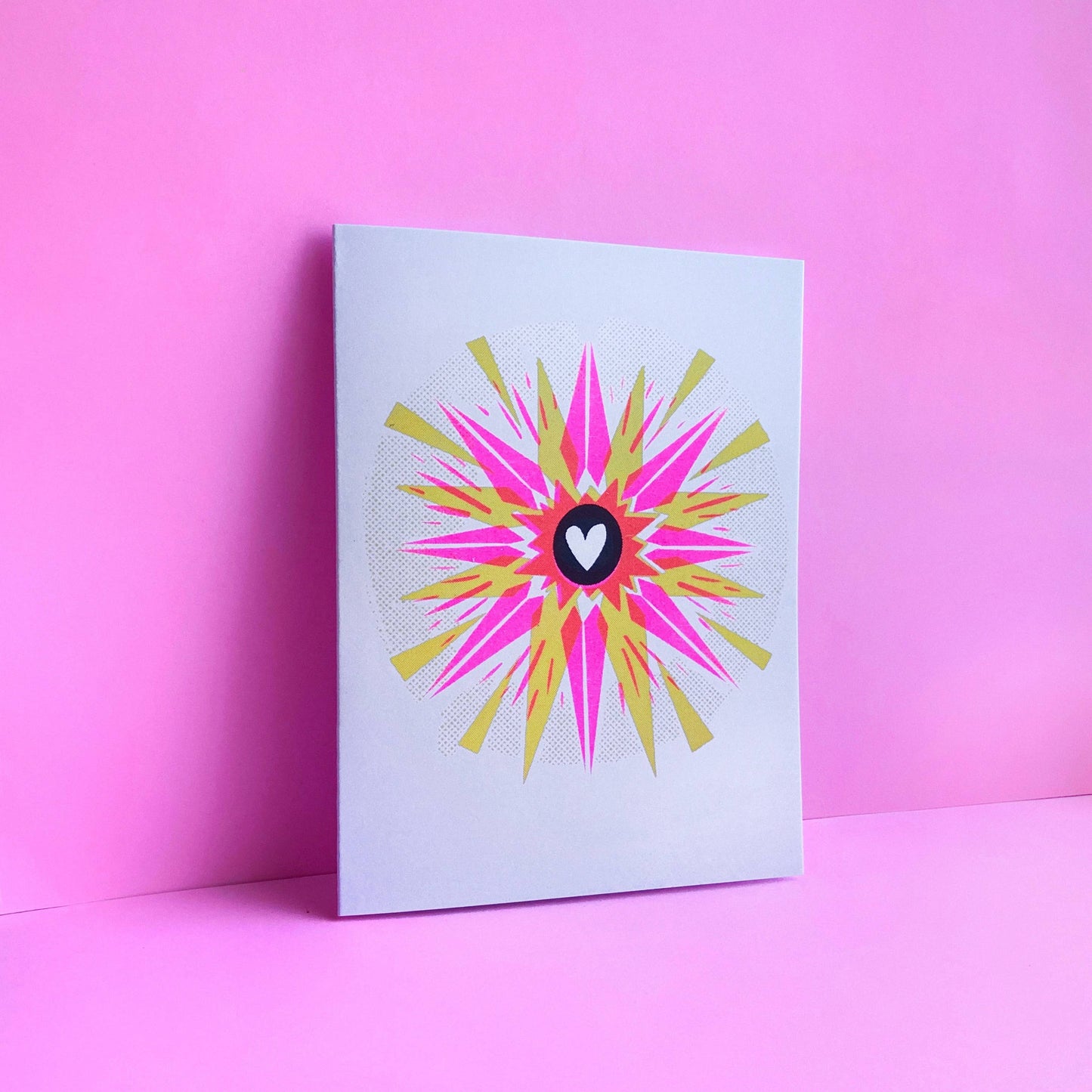 Warm Sunburst Risograph Greeting Card