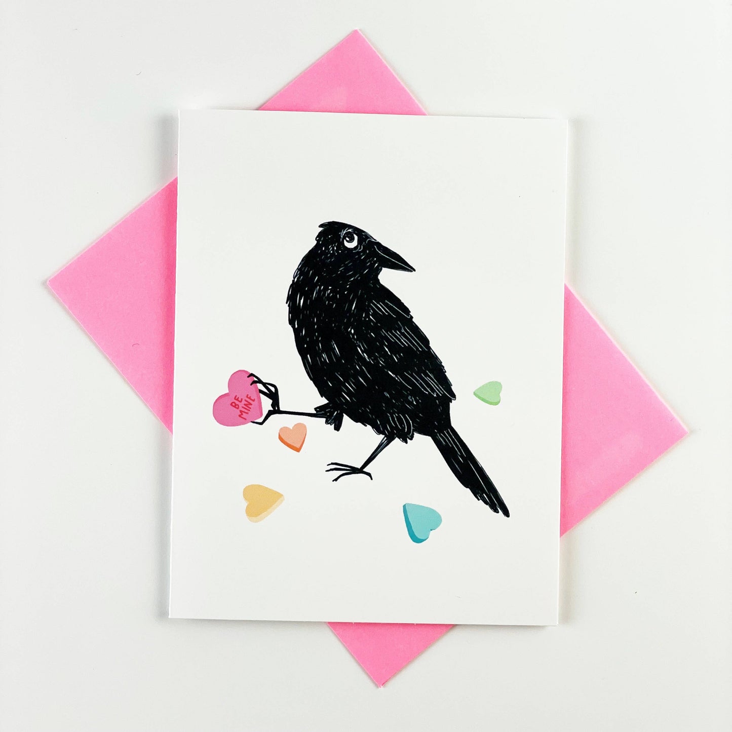 Be Mine Crow Valentines Card