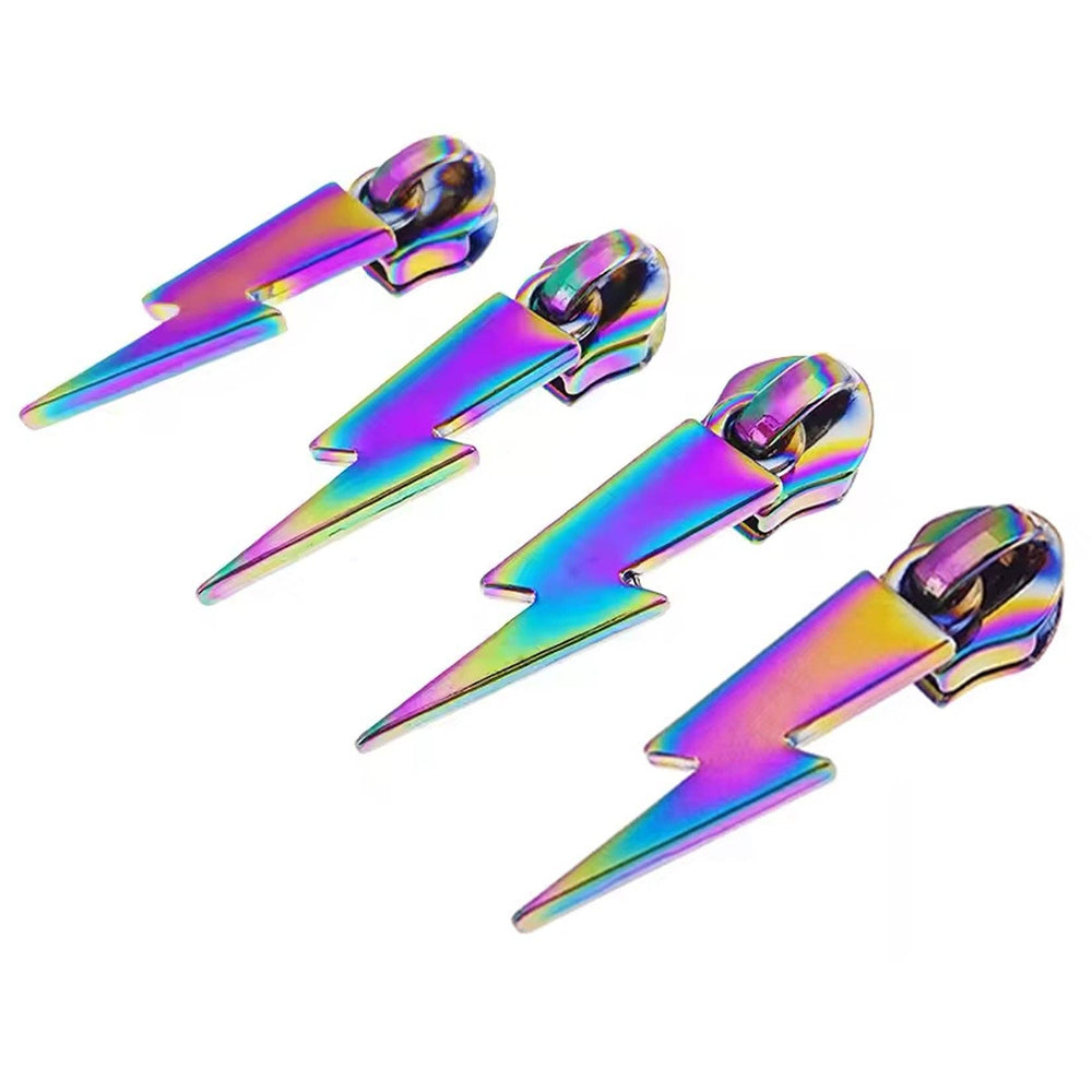 Iridescent Lightning Bolt Zipper Pulls