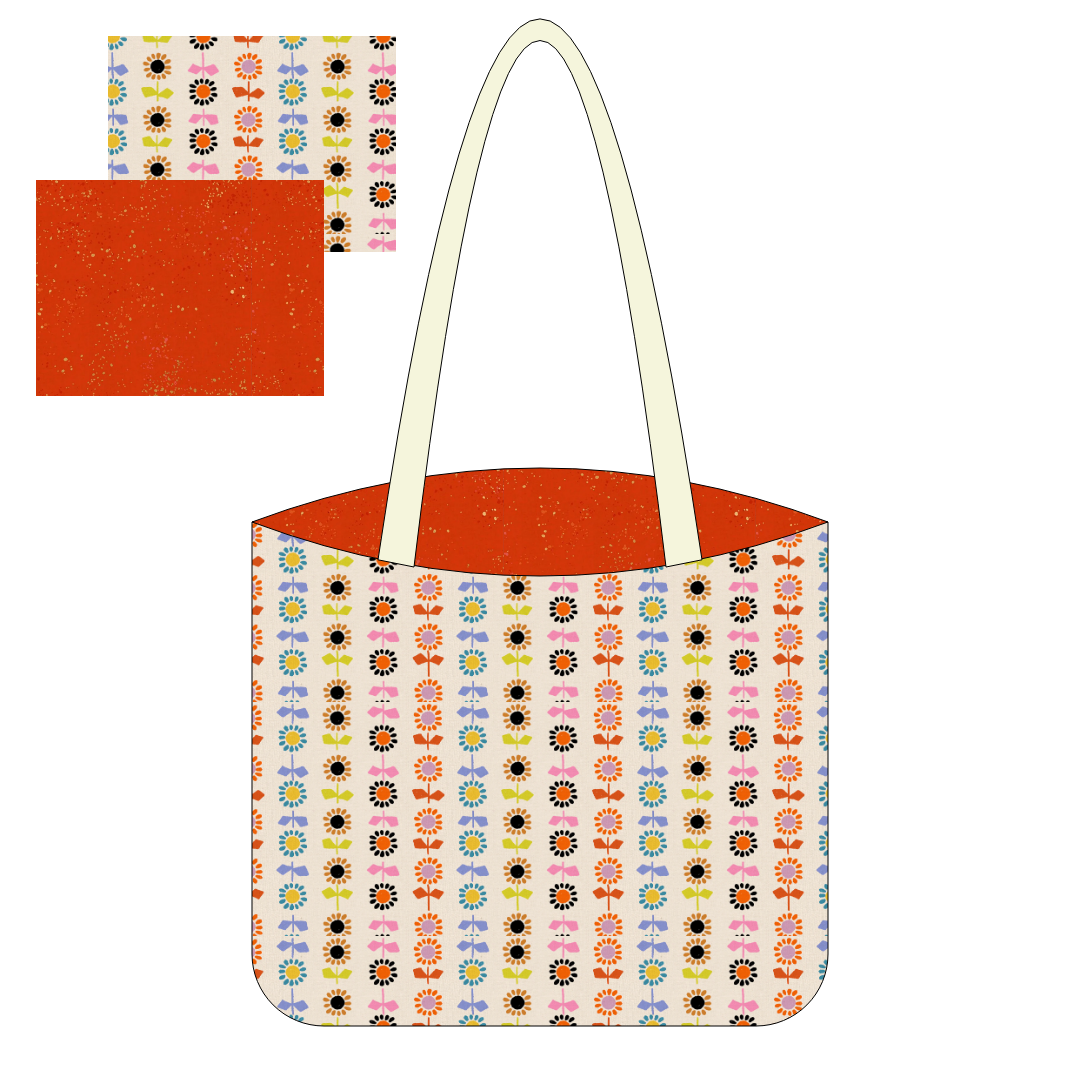 Daisy Chain Warm Red Canvas Tote Kit