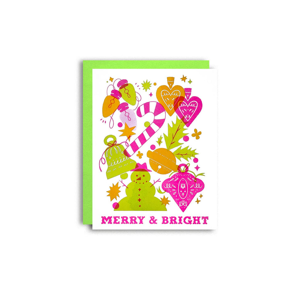 
                      
                        Merry and Bright - Christmas Holiday Risograph Card
                      
                    