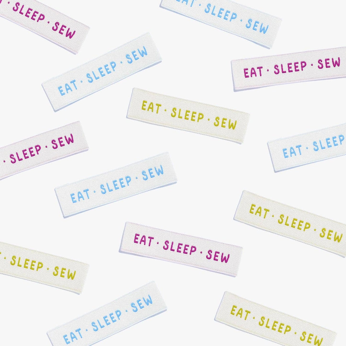 'Eat Sleep Sew' Woven Sewing Labels | 6 pack