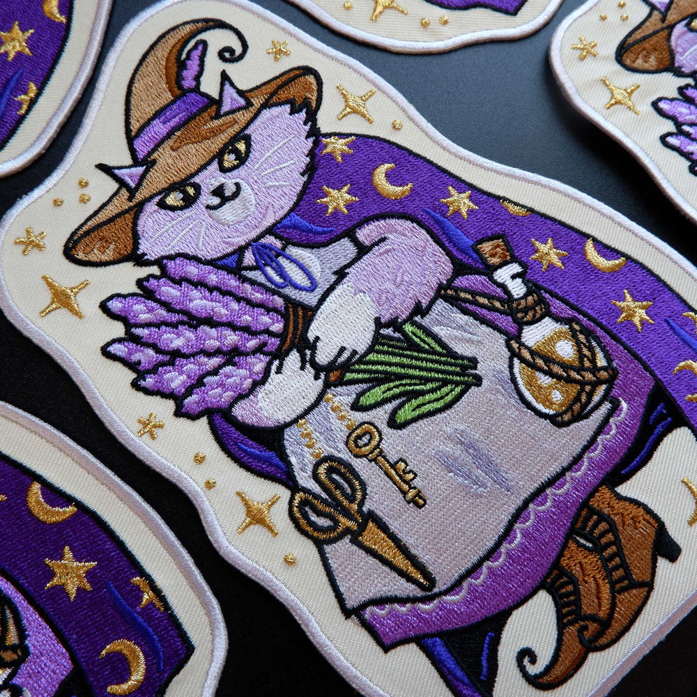 
                      
                        Lavender Cat Witch - Embroidered Patch
                      
                    