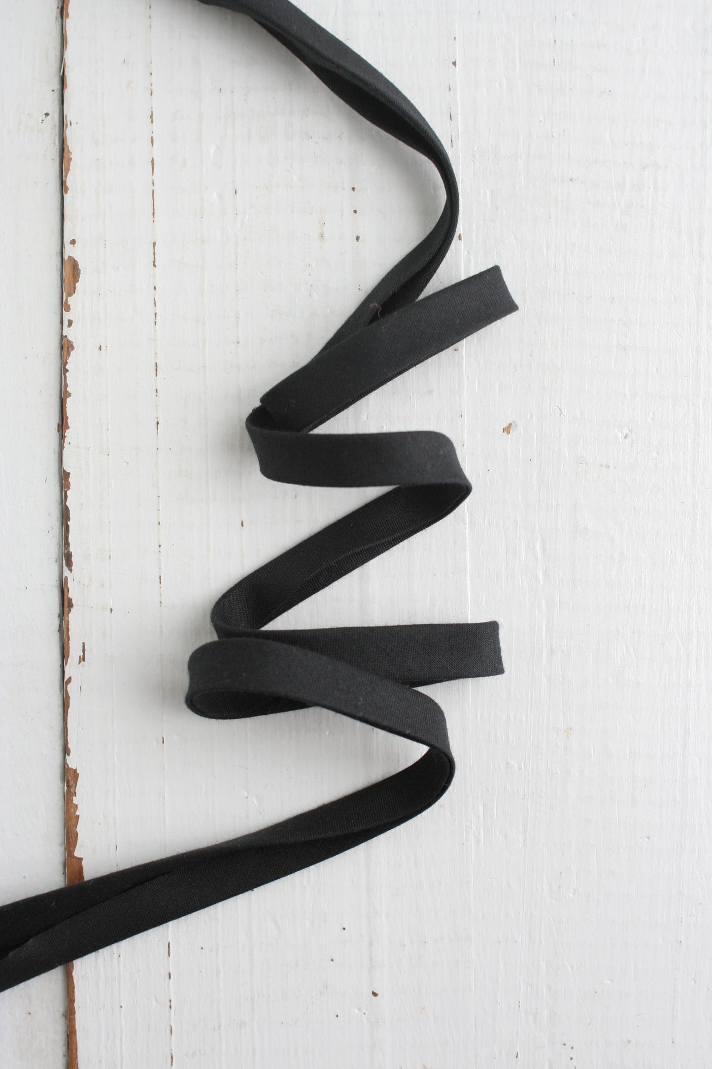 1/2" Double Fold Bias Binding - Black 100% Cotton