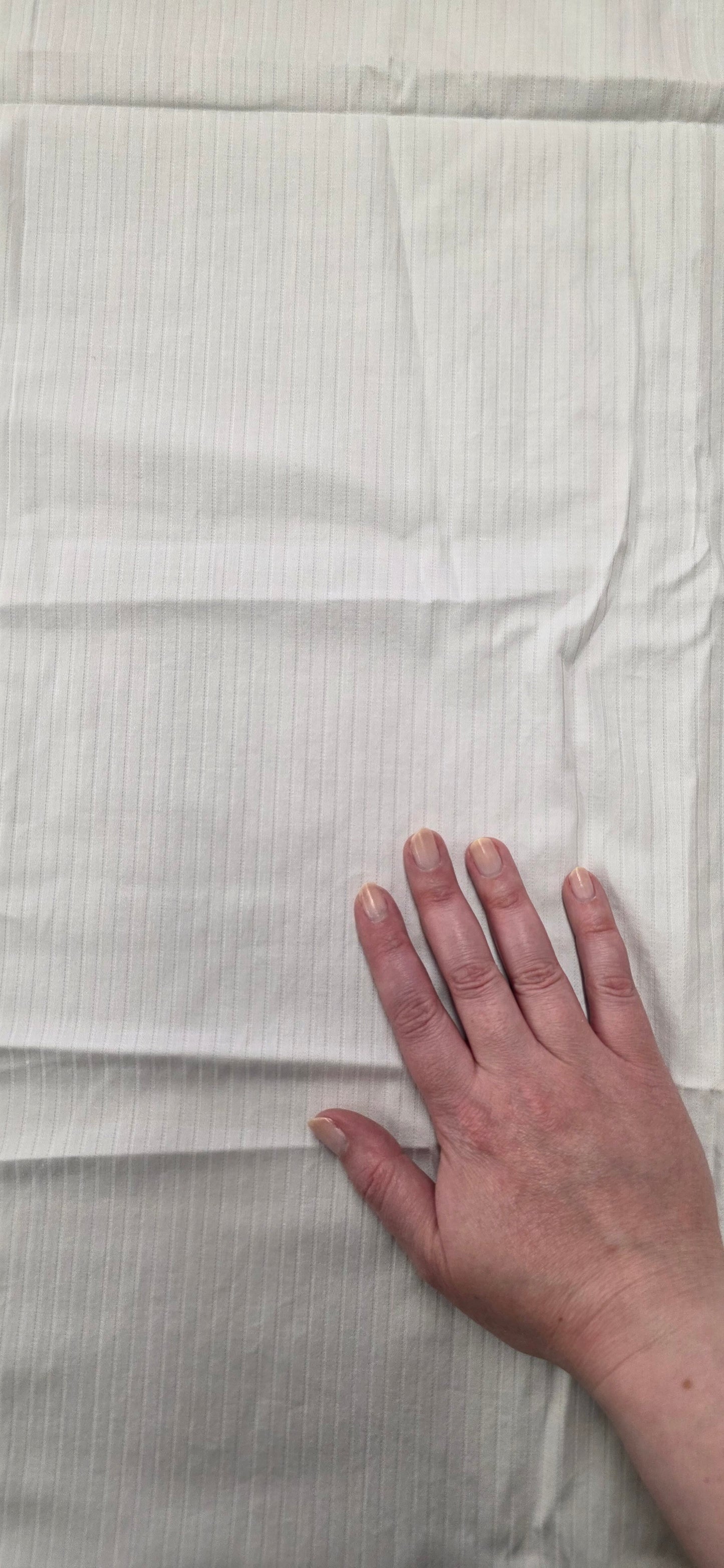 ReStash: 3yd White Dobby Weave Striped Cotton