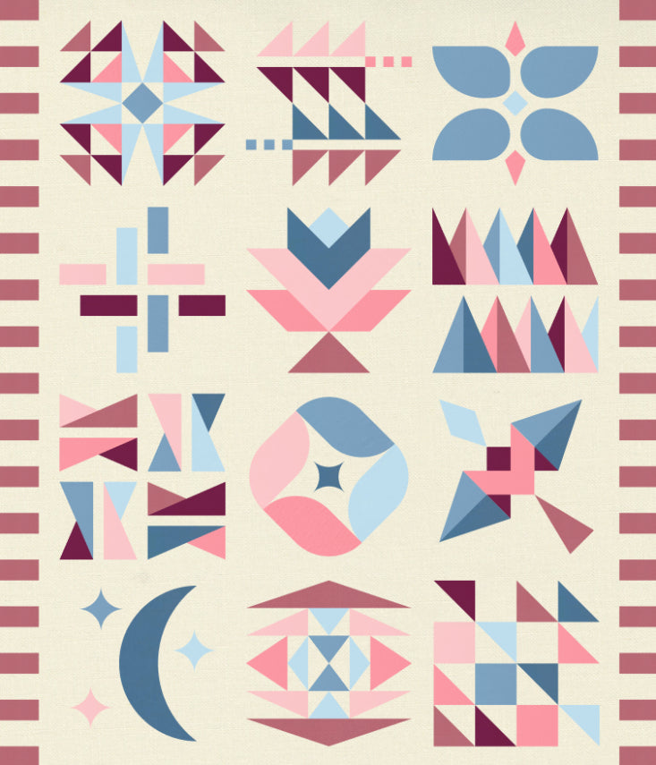 Hand and Soul BOM Quilt Kit - Dusty Rose