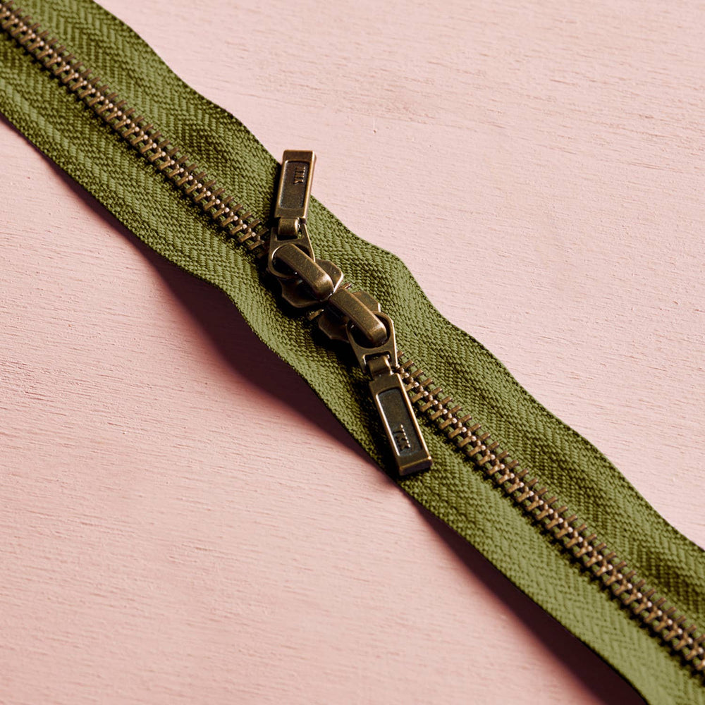 
                      
                        Brass Double Slider Zipper - 15.75"
                      
                    