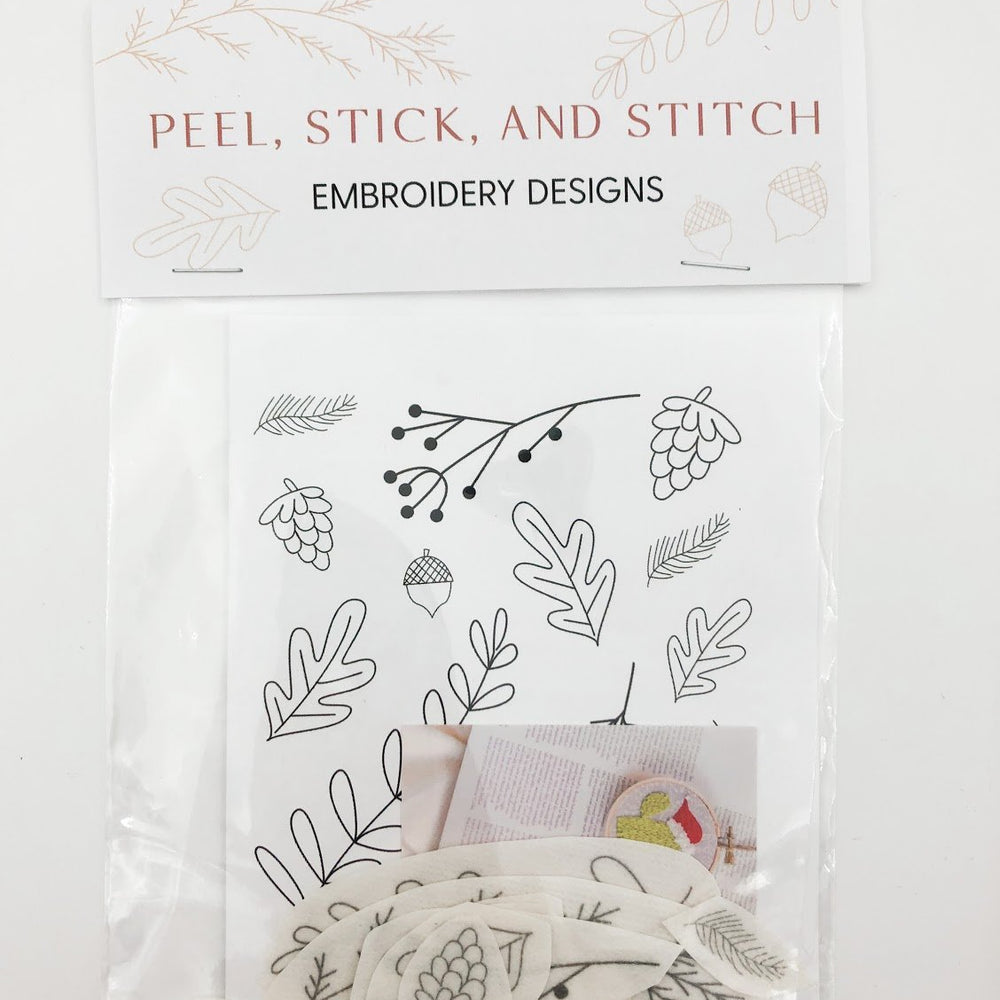 Peel Stick and Stitch Embroidery Pattern - Fall Foliage