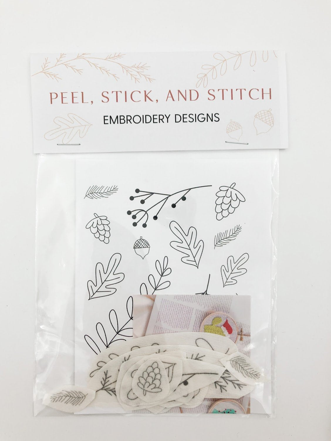 Peel Stick and Stitch Embroidery Pattern - Fall Foliage