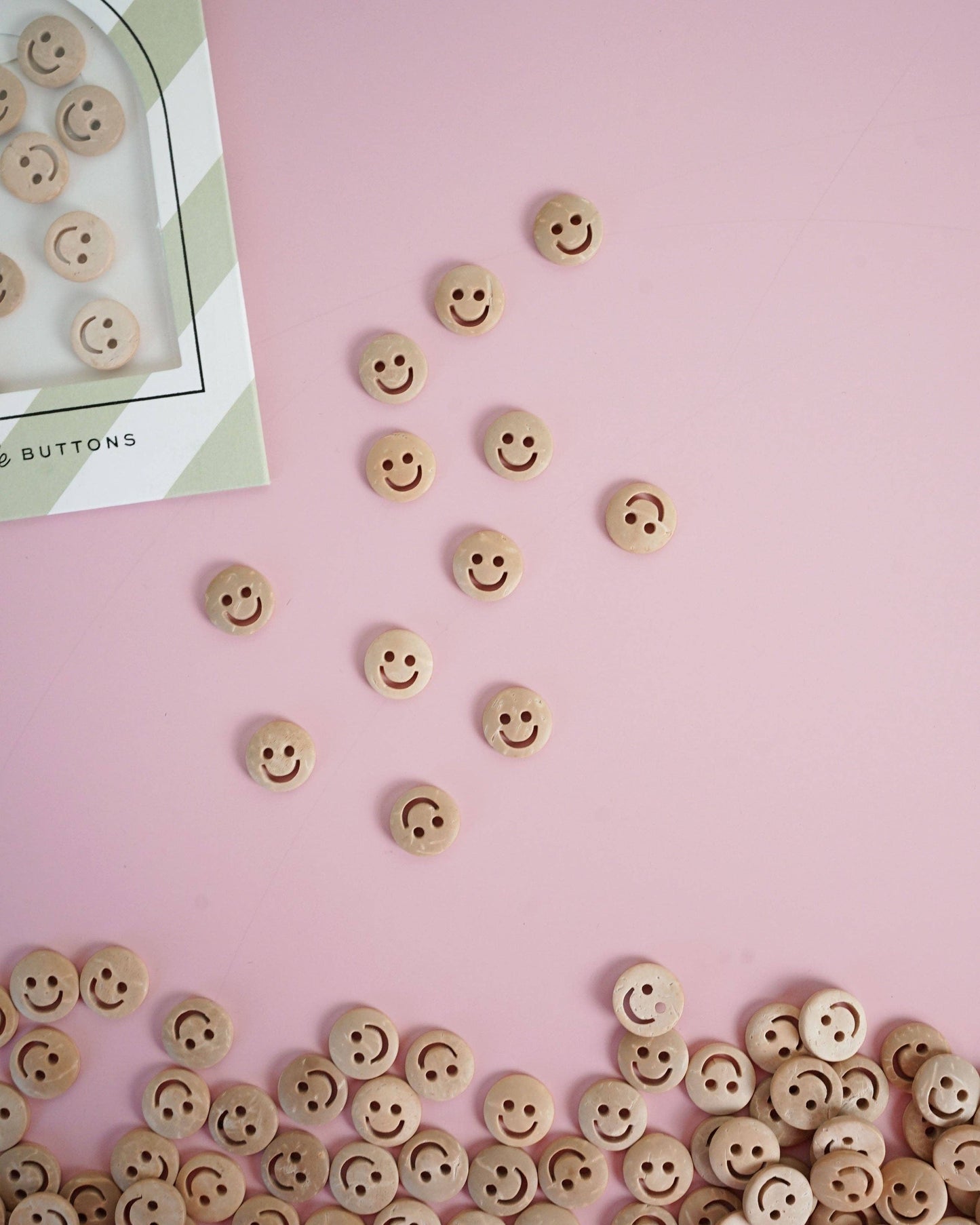 Smiley Face 1/2" Wood Buttons (set of 12)