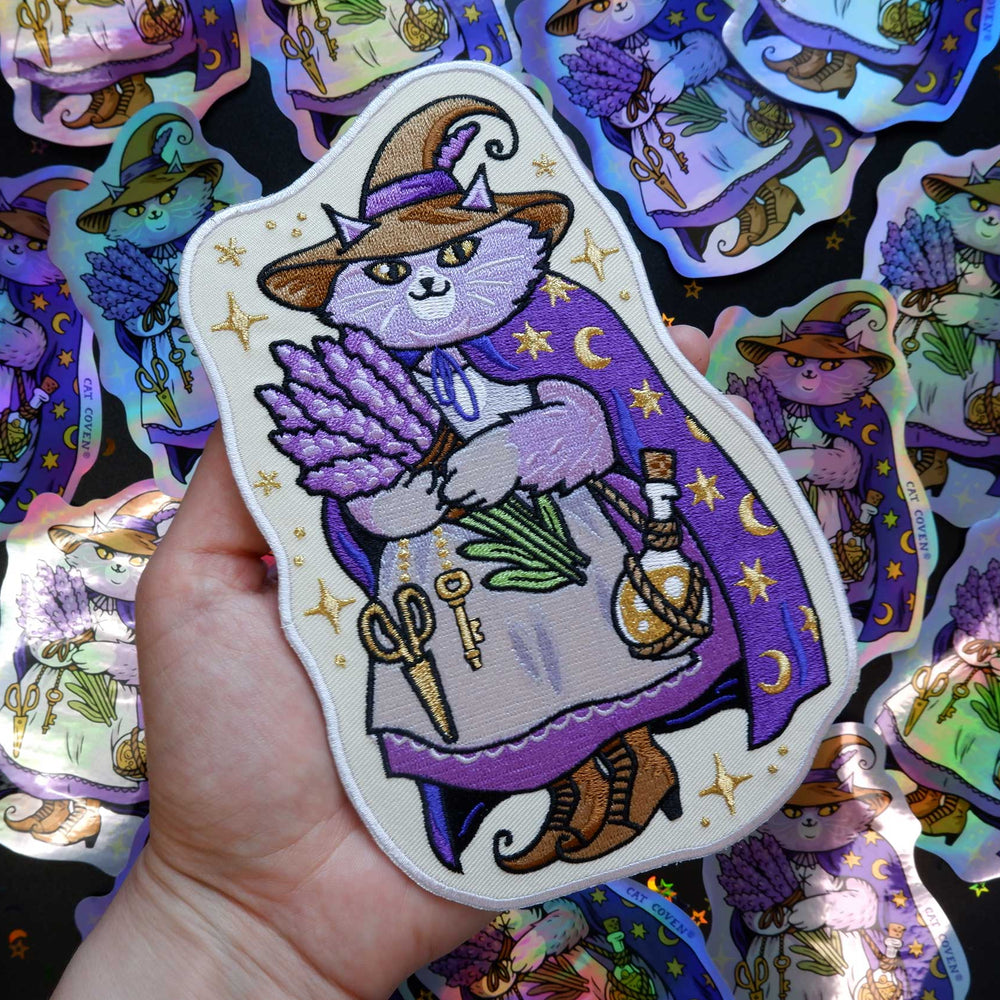 
                      
                        Lavender Cat Witch - Embroidered Patch
                      
                    