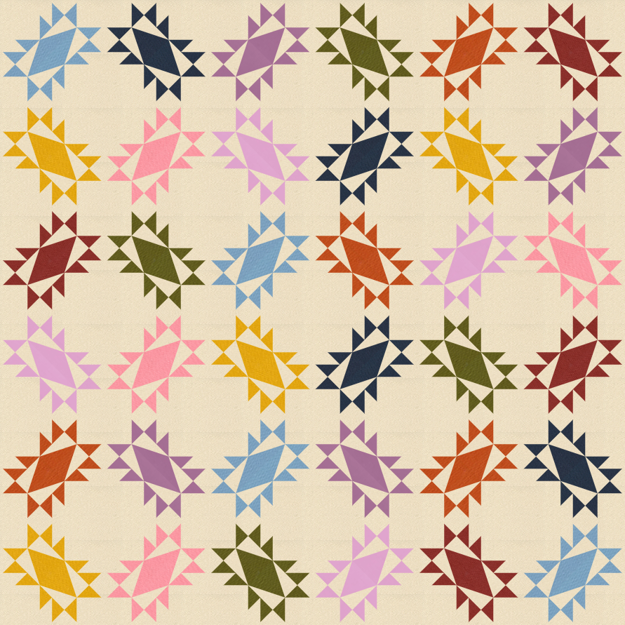 Folkwell Quilt Kit - Muted Rainbow Solids