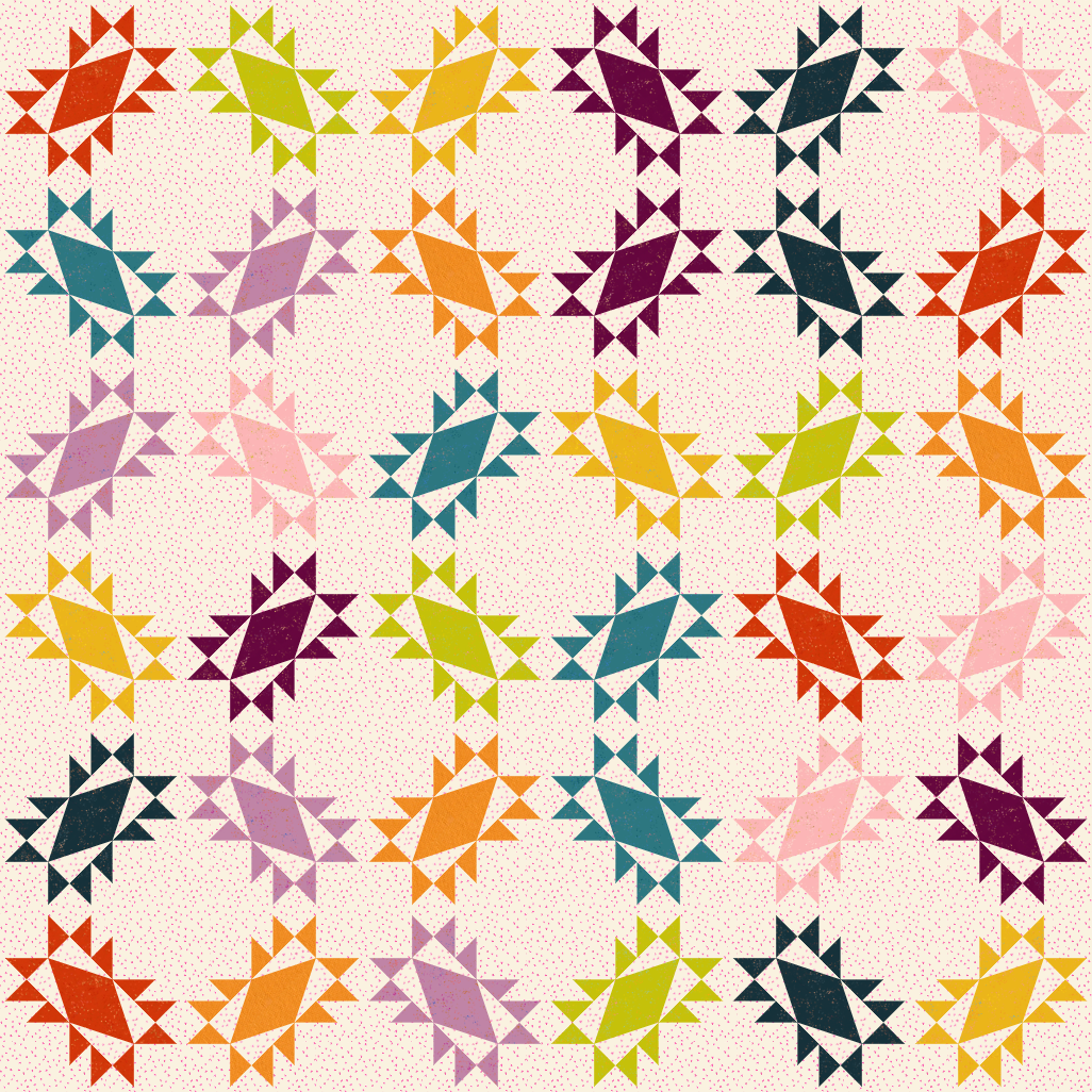 Folkwell Quilt Kit - Muted Speckled Rainbow