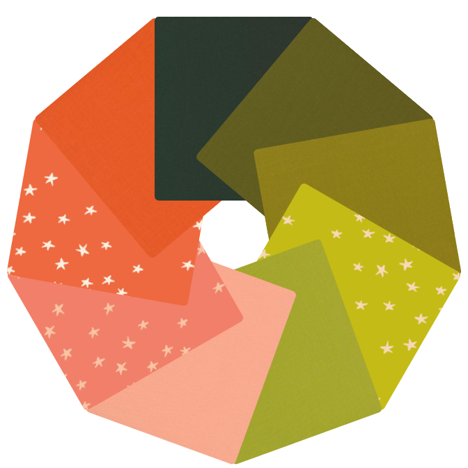 Greens and Peaches Fat Quarter Bundle (9 pc)