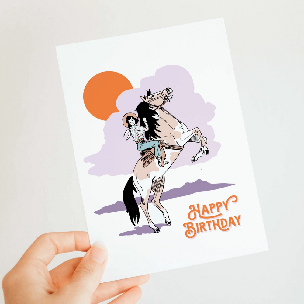 Cowgirl Birthday Card 