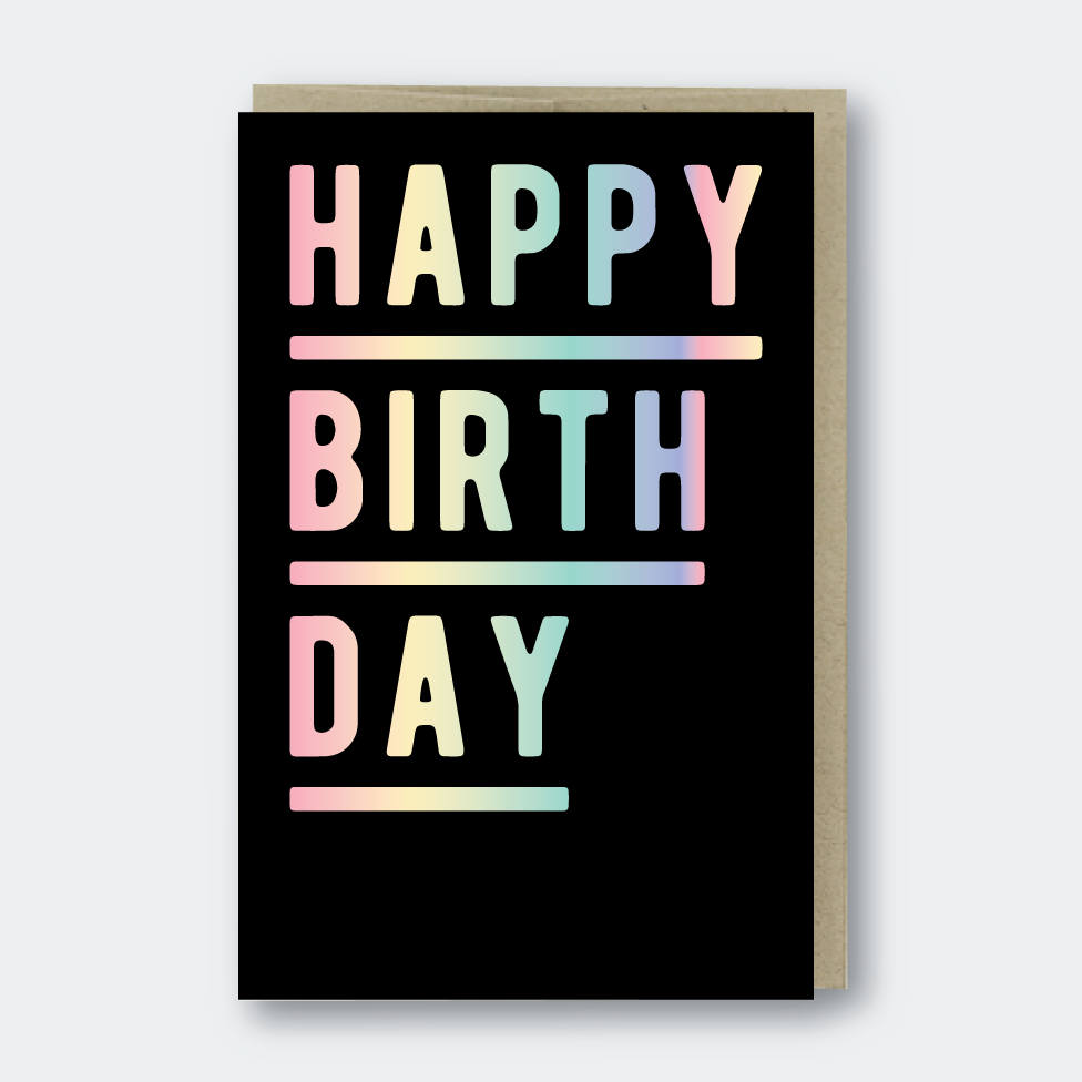 Holographic Foil Happy Birthday Card