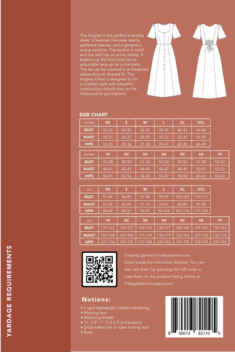 Hughes Dress Pattern - Sizes XS-7X