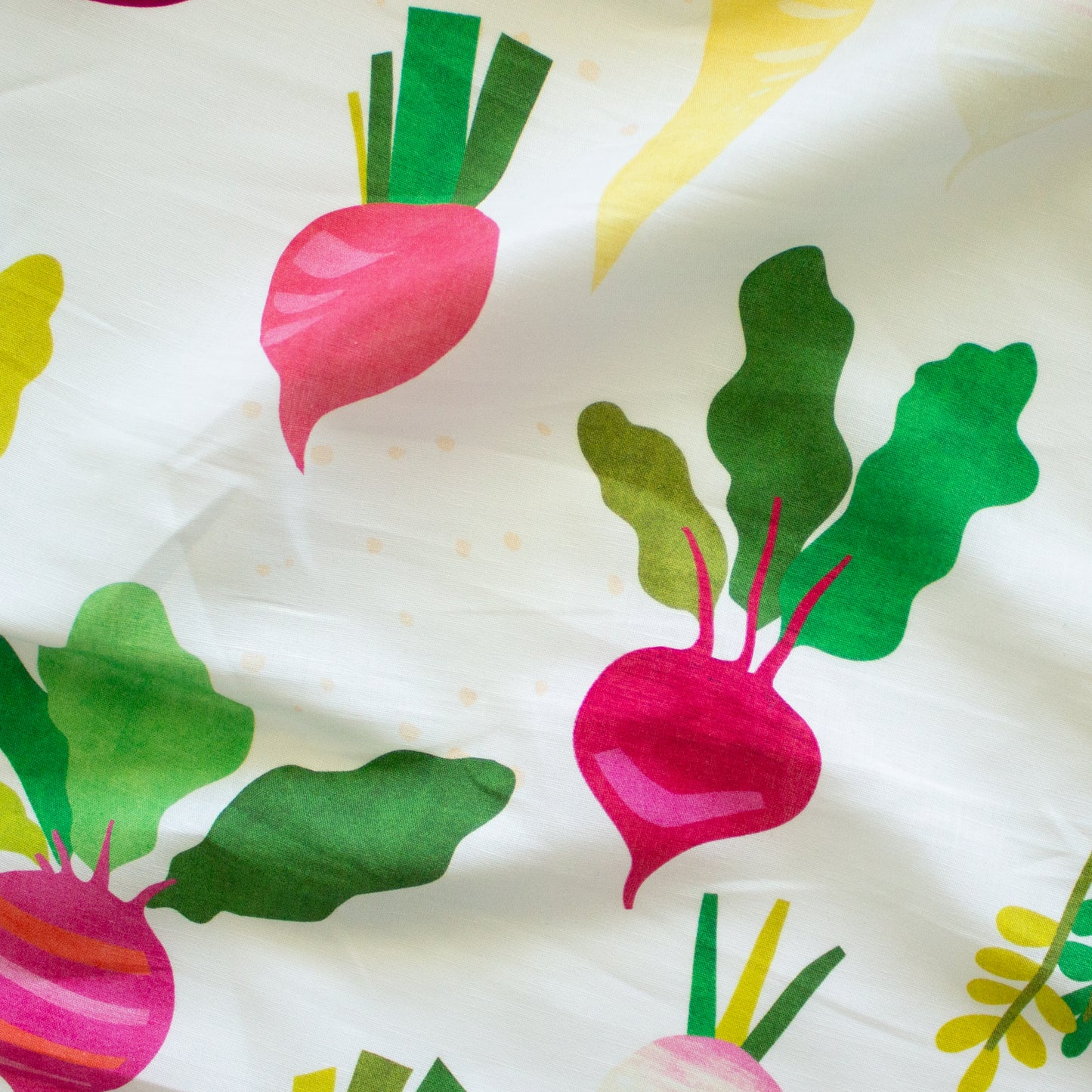 Organic Cotton Linen Blend - Beet It - White/Green/Magenta by Core Fabrics