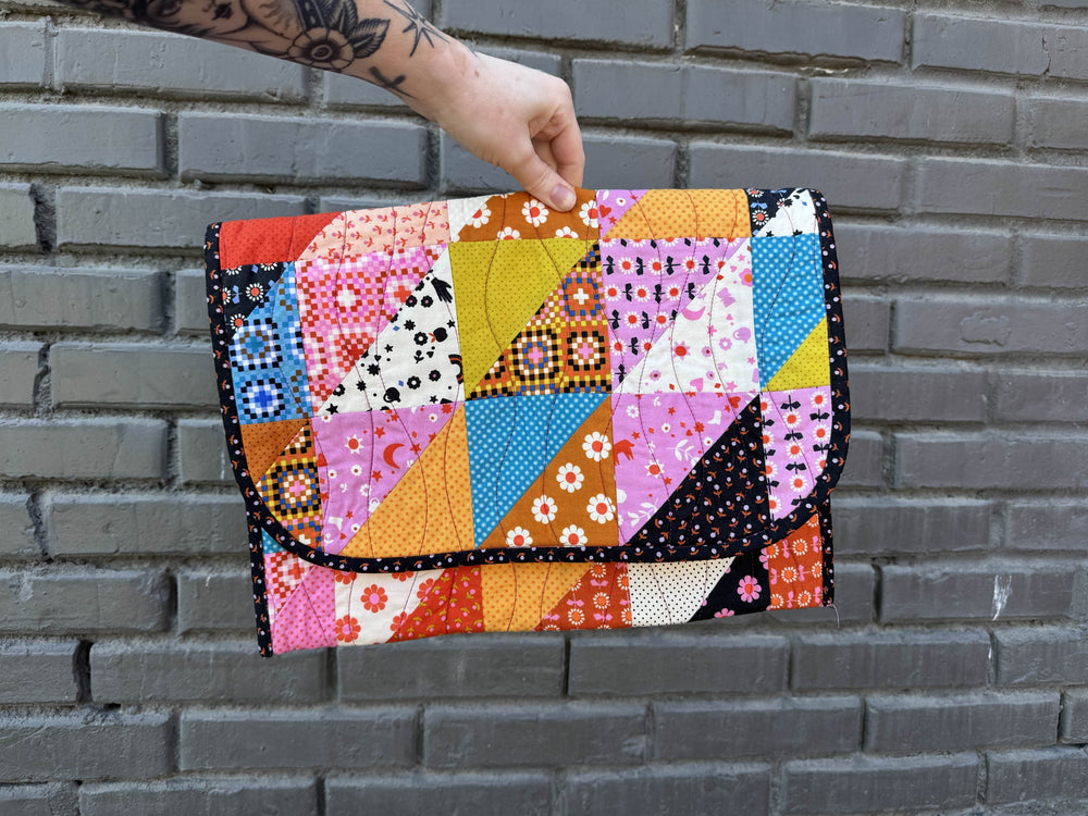 quilted laptop sleeve cover made using a digital pattern