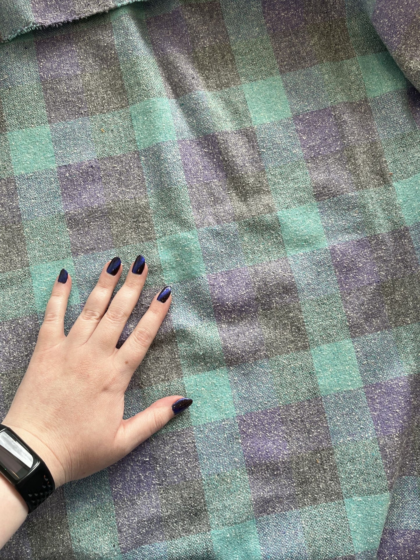 ReStash: 1.5 yds Cool Plaid Linen