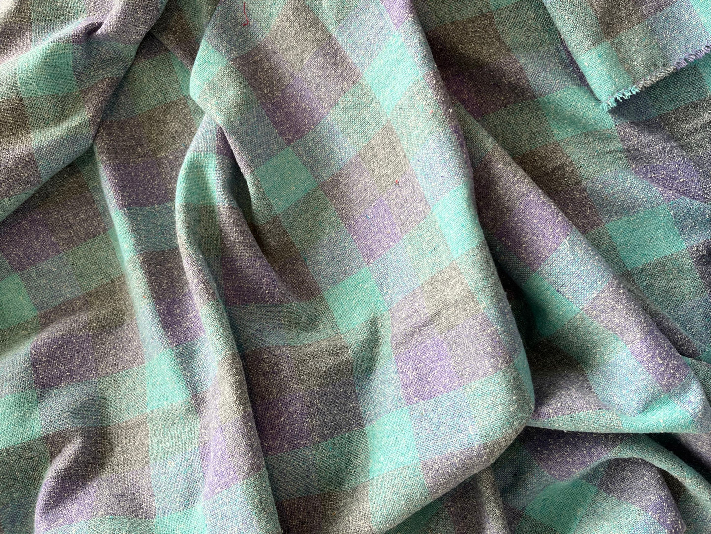ReStash: 1.5 yds Cool Plaid Linen