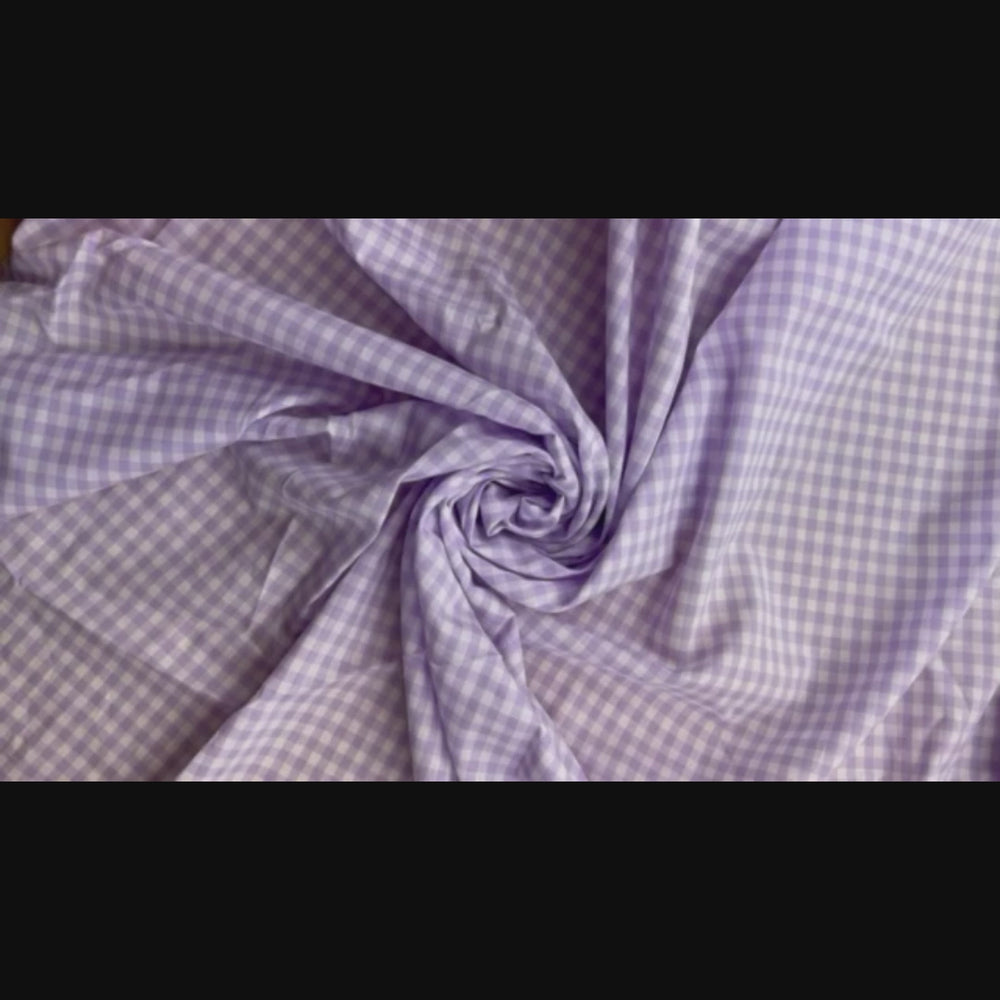 
                      
                        Load and play video in Gallery viewer, Deadstock Cotton Gingham - Lilac
                      
                    